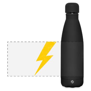 yellow bolt lightning - Matte Panoramic Thermal Bottle 500 ml - black - Front