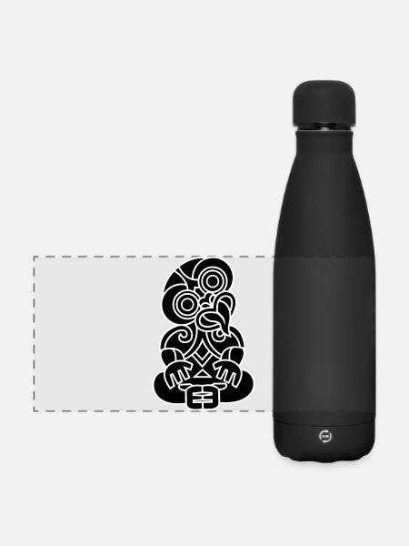 Hei Tiki Neuseeland Maori - Matte Panorama Isolierflasche 500 ml - Schwarz