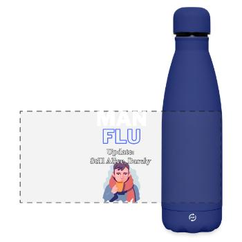 Homme grippe survie citation T-Shirt - Gourde isotherme panoramique mate 500 ml - bleu foncé  - Devant
