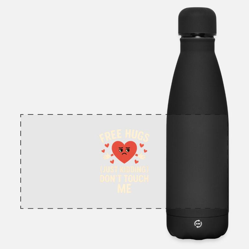 Anti-Valentins-Stimmung - Matte Panorama Isolierflasche 500 ml - Schwarz