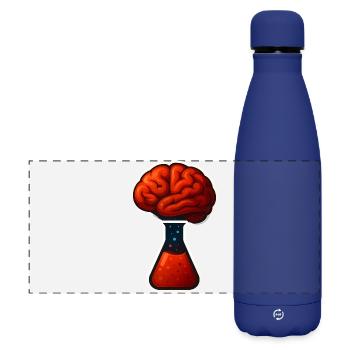 Un cerveau fait de tube à essai - Gourde isotherme panoramique mate 500 ml - bleu foncé  - Devant