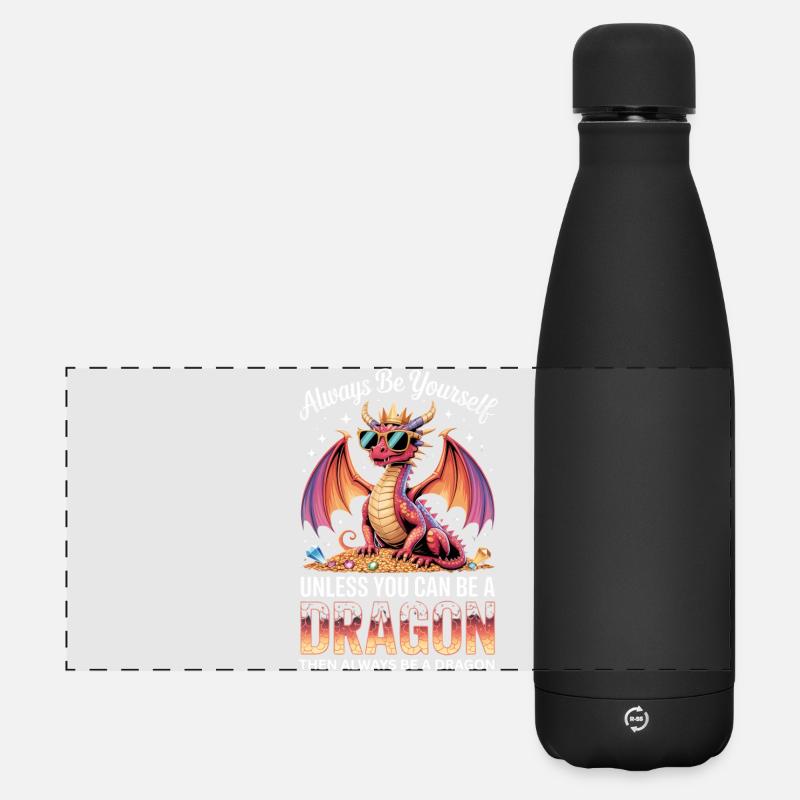 Sei immer du selbst, es sei denn, du kannst ein Drache sein - Matte Panorama Isolierflasche 500 ml - Schwarz