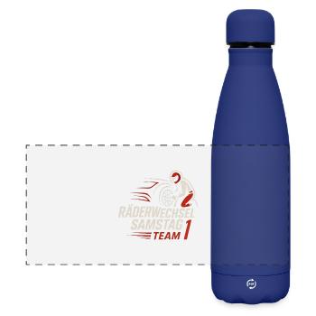 Wheel change Saturday Team 1 - Matte Panoramic Thermal Bottle 500 ml - dark blue  - Front