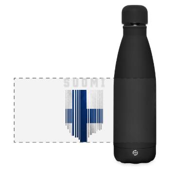 Flag of Finland, Finnish pride - Matte Panoramic Thermal Bottle 500 ml - black - Front