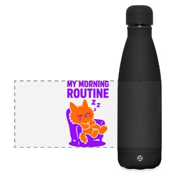 Morning Routine Cat #1 - Matte Panoramic Thermal Bottle 500 ml - black - Front