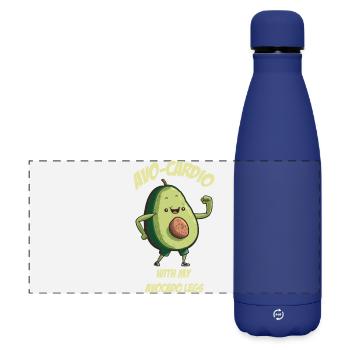 Avo Cardio Avocado does sports - Matte Panoramic Thermal Bottle 500 ml - dark blue  - Front