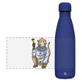 Affe Clown Clown-Hupe - Matte Panorama Isolierflasche 500 ml - Dunkelblau  - Vorne
