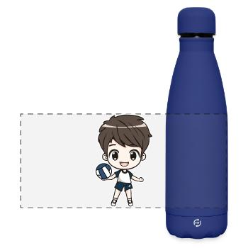 Petit joueur de volley-ball garçon - Gourde isotherme panoramique mate 500 ml - bleu foncé  - Devant