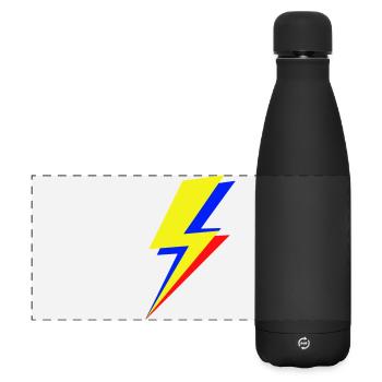 Geometric multicolor lightning bolt - Matte Panoramic Thermal Bottle 500 ml - black - Front
