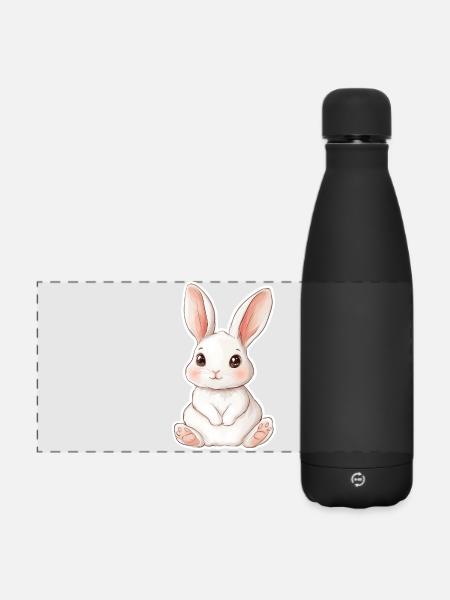 Hase - Matte Panorama Isolierflasche 500 ml - Schwarz