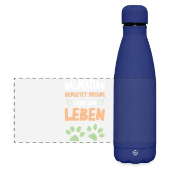 Dalmatian Freude Liebe Leben - Matte Panorama Isolierflasche 500 ml - Dunkelblau  - Vorne