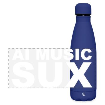 AI-MUSIC - Matte Panoramic Thermal Bottle 500 ml - dark blue  - Front
