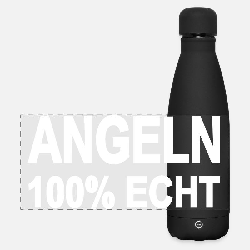 Angeln - Matte Panorama Isolierflasche 500 ml - Schwarz