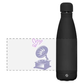 Music Vintage Gramophone - Matte Panoramic Thermal Bottle 500 ml - black - Front