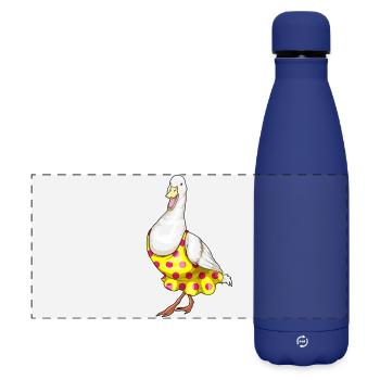 Ente Polka Dots Kleid - Matte Panorama Isolierflasche 500 ml - Dunkelblau  - Vorne