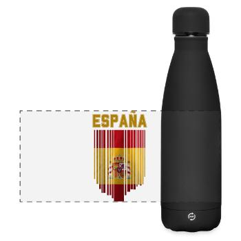 Drapeau de l’Espagne, fierté espagnole - Gourde isotherme panoramique mate 500 ml - noir - Devant