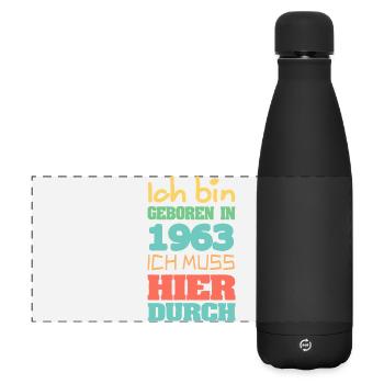 1963 - Matte Panorama Isolierflasche 500 ml - Schwarz - Vorne