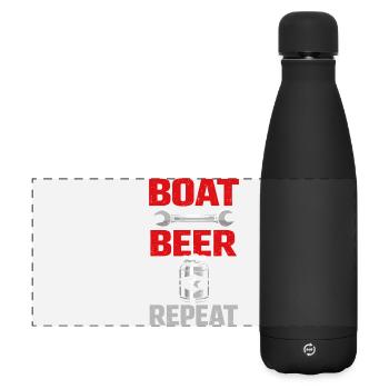 Boat maintenance, repair, humor, - Matte Panoramic Thermal Bottle 500 ml - black - Front