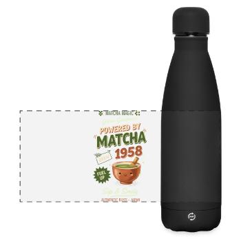 Powered By Matcha 1958 Matcha Magic Green Tea - Matte Panorama Isolierflasche 500 ml - Schwarz - Vorne