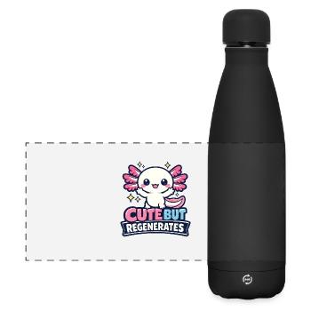 Cute But Regenerates - Axolotl - Matte Panoramic Thermal Bottle 500 ml - black - Front