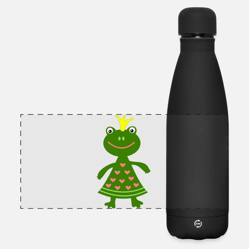 Frosch Königin - Matte Panorama Isolierflasche 500 ml - Schwarz