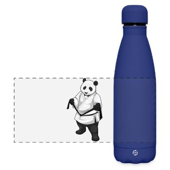 Panda Karate Martial Arts - Matte Panoramic Thermal Bottle 500 ml - dark blue  - Front