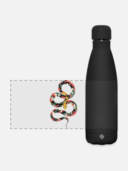 Tarn-Schlangen-Spulen - Matte Panorama Isolierflasche 500 ml - Schwarz