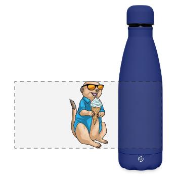Meerkat Waffle Cream - Matte Panoramic Thermal Bottle 500 ml - dark blue  - Front