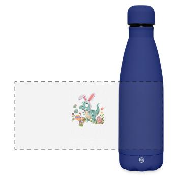 Joyeuse Pâques, douce chasse aux œufs du lapin, œufs de Pâques - Gourde isotherme panoramique mate 500 ml - bleu foncé  - Devant