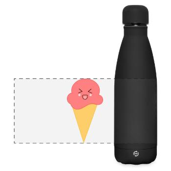 Crème glacée Crème glacée Crème glacée à la fraise Festival d’été - Gourde isotherme panoramique mate 500 ml - noir - Devant