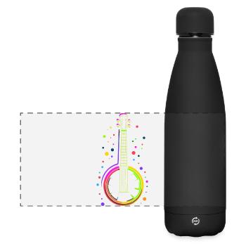 Banjo Cartoon Stil - Matte Panorama Isolierflasche 500 ml - Schwarz - Vorne
