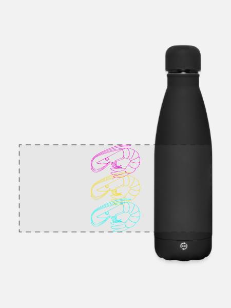 Shrimp Languste Meeresfrüchte Krabbe - Matte Panorama Isolierflasche 500 ml - Schwarz