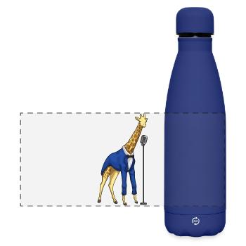 Chanteur girafe Chant au micro - Gourde isotherme panoramique mate 500 ml - bleu foncé  - Devant