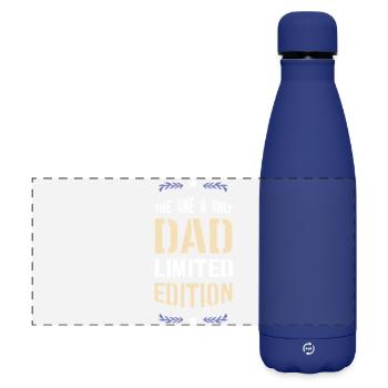 Einziger Papa Limited Edition - Matte Panorama Isolierflasche 500 ml - Dunkelblau  - Vorne
