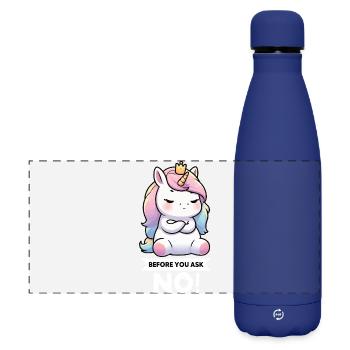 Avant que vous ne demandiez, pas de licorne licorne fan de licorne - Gourde isotherme panoramique mate 500 ml - bleu foncé  - Devant