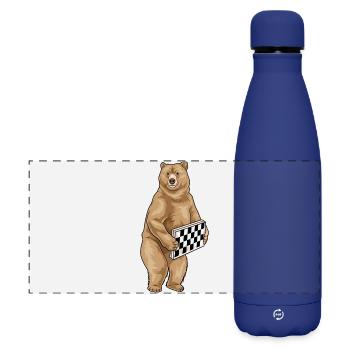 Jeu d’échecs Bear Chessboard - Gourde isotherme panoramique mate 500 ml - bleu foncé  - Devant