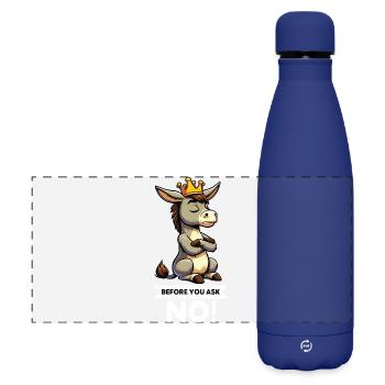 Before You Ask Esel Eselchen Eselhalter Muli Mulis - Matte Panorama Isolierflasche 500 ml - Dunkelblau  - Vorne