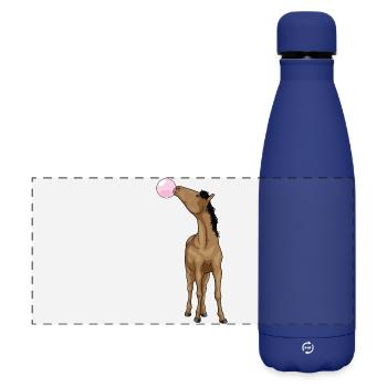 Gomme à mâcher de cheval - Gourde isotherme panoramique mate 500 ml - bleu foncé  - Devant