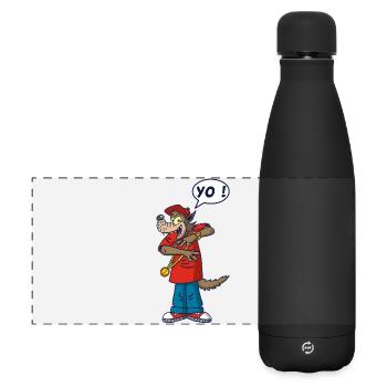 Wolf-Rapper - Matte Panorama Isolierflasche 500 ml - Schwarz - Vorne