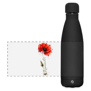 Poppy Remember | Remembrance Day Tribute - Matte Panoramic Thermal Bottle 500 ml - black - Front