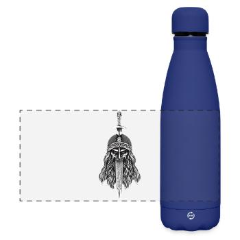 Draugr Erwacht - Untoter Wikinger Krieger  - Matte Panorama Isolierflasche 500 ml - Dunkelblau  - Vorne