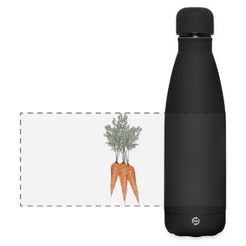 Nostalgischer Karotten Bund als Vintage Zeichnung - Matte Panorama Isolierflasche 500 ml - Schwarz - Vorne