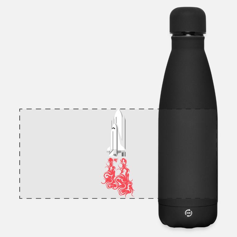 Rocket launch space symbol outer space icon logo - Matte Panoramic Thermal Bottle 500 ml - black