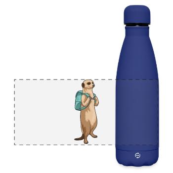 Erdmännchen Schüler Rucksack Schule - Matte Panorama Isolierflasche 500 ml - Dunkelblau  - Vorne