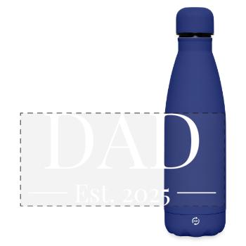 Papa Établi 2025 - Gourde isotherme panoramique mate 500 ml - bleu foncé  - Devant