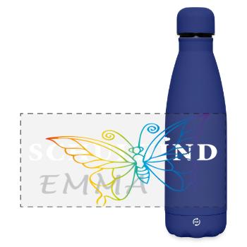 Schulkind Emma - Matte Panorama Isolierflasche 500 ml - Dunkelblau  - Vorne