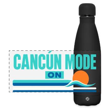 Cadeaux de vacances à la plage, Mode Cancún activé, Voyage au Mexique - Gourde isotherme panoramique mate 500 ml - noir - Devant