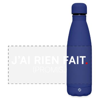 J’ai rien fait promis humour - Gourde isotherme panoramique mate 500 ml - bleu foncé  - Devant
