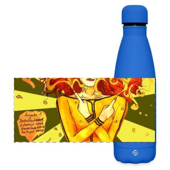 Femme Doigt-de-Moule - Gourde isotherme panoramique mate 500 ml - bleu roi - Devant