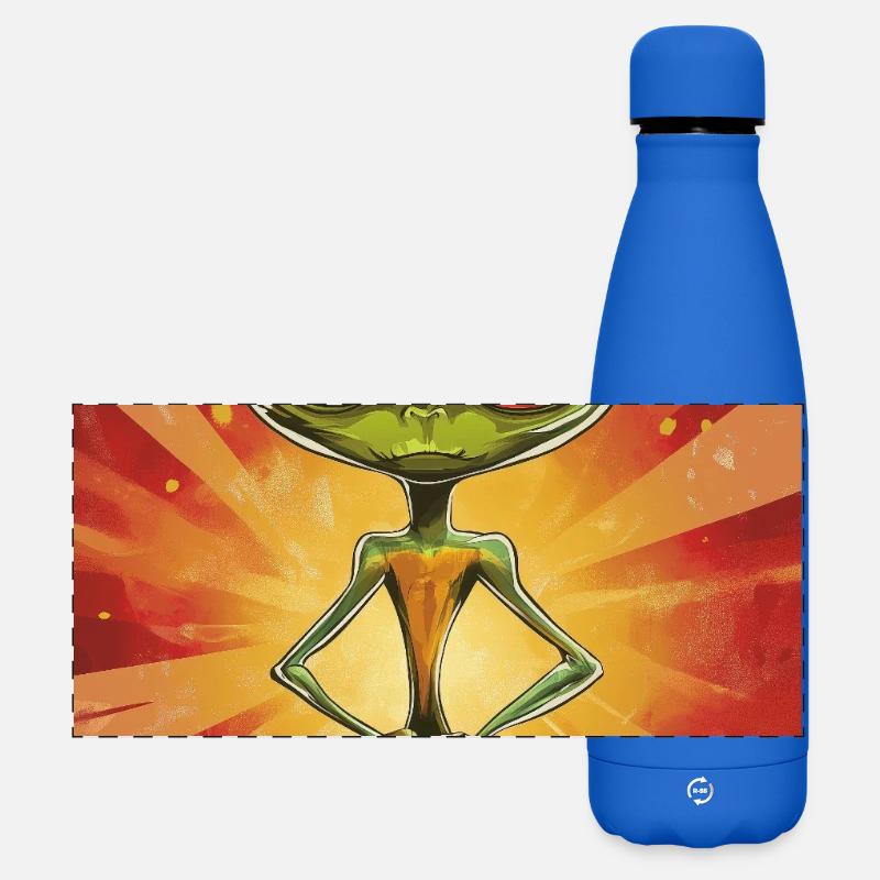 Little alien in explosion light - Matte Panoramic Thermal Bottle 500 ml - royal blue